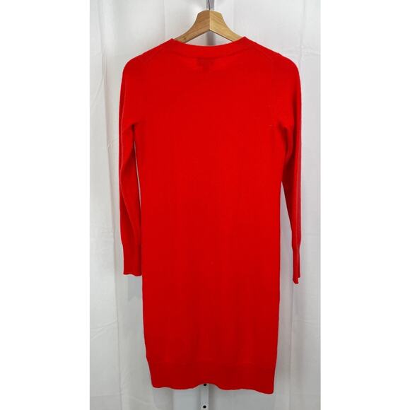 J.Crew Long Sleeve Everyday Cashmere Crewneck Dress AF263 Red Orange 2XS XXS - Picture 2 of 11